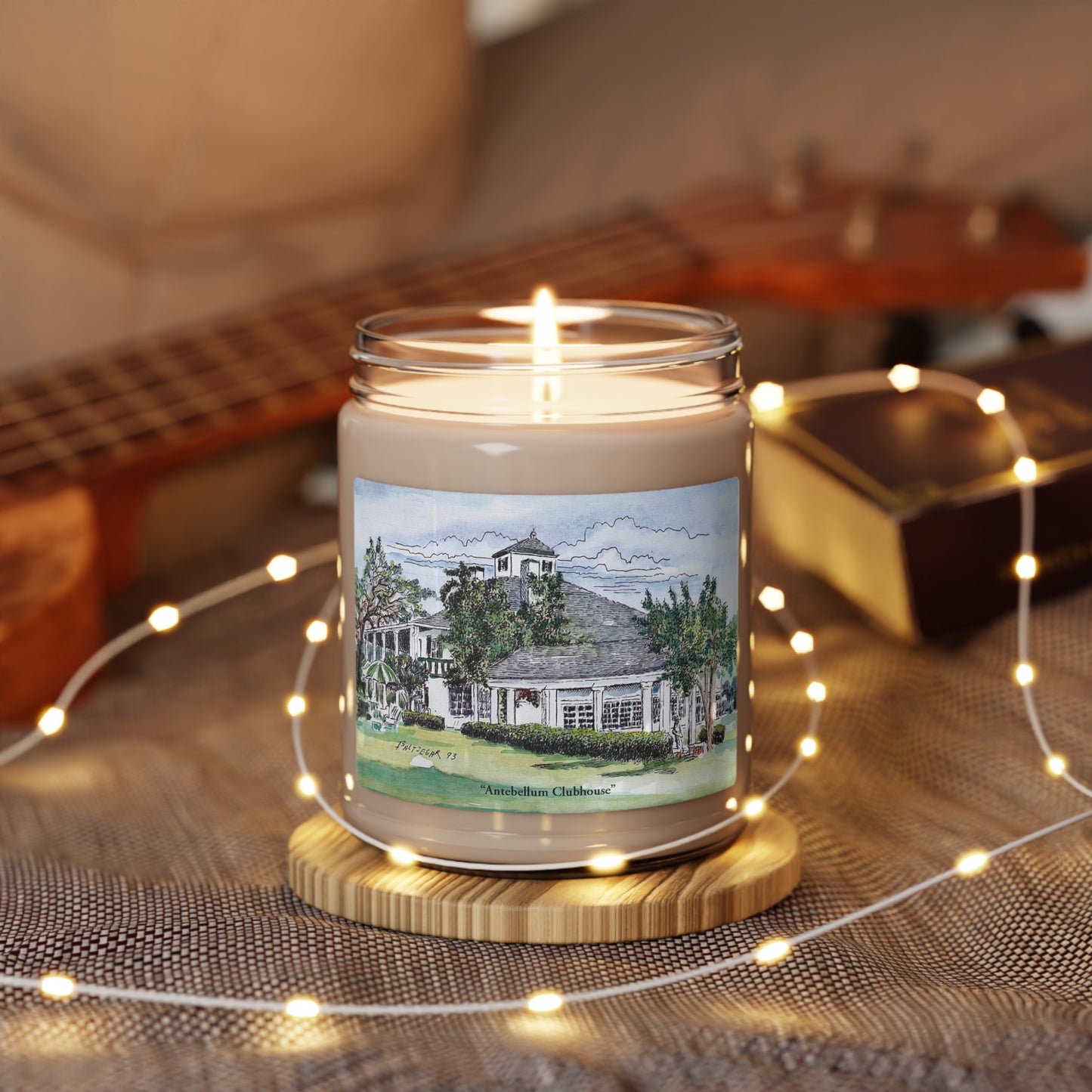 Antebellum Clubhouse Scented Candle With Original Golf Art