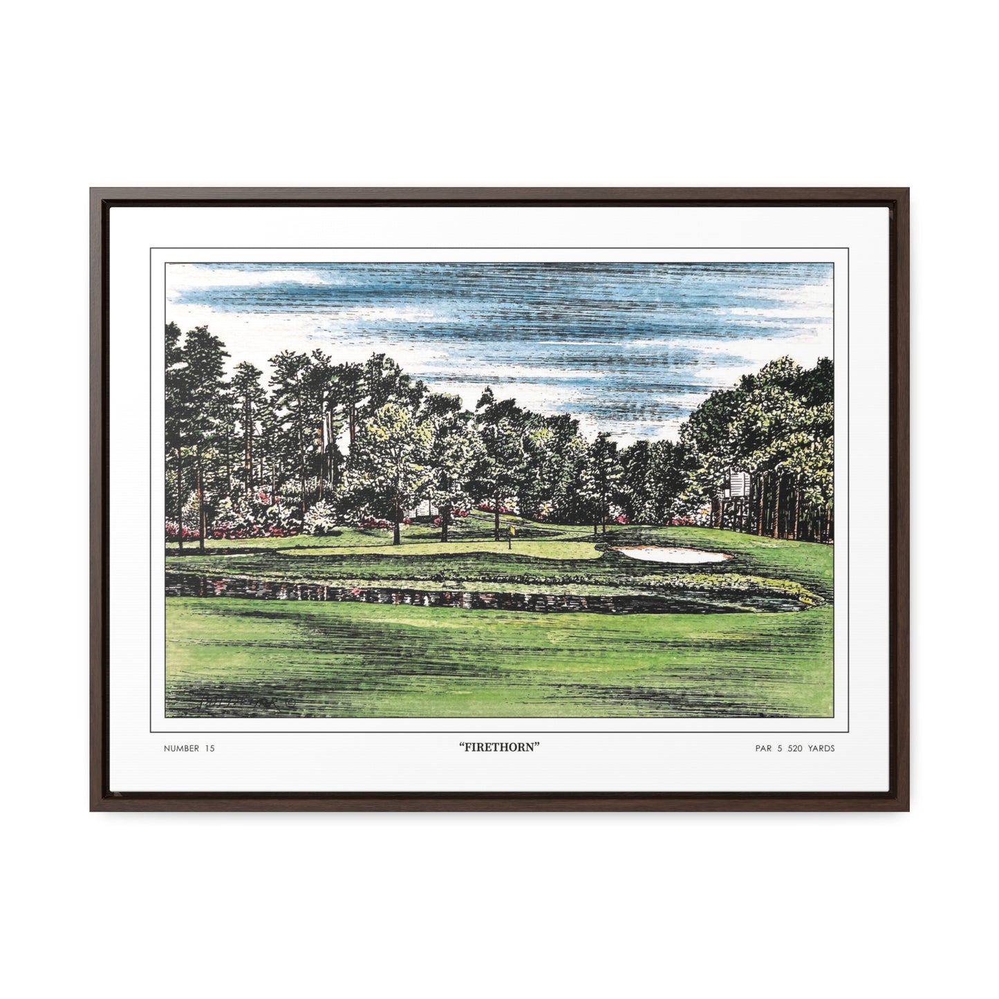 Firethorn Hole 15 Framed Canvas Golf Art