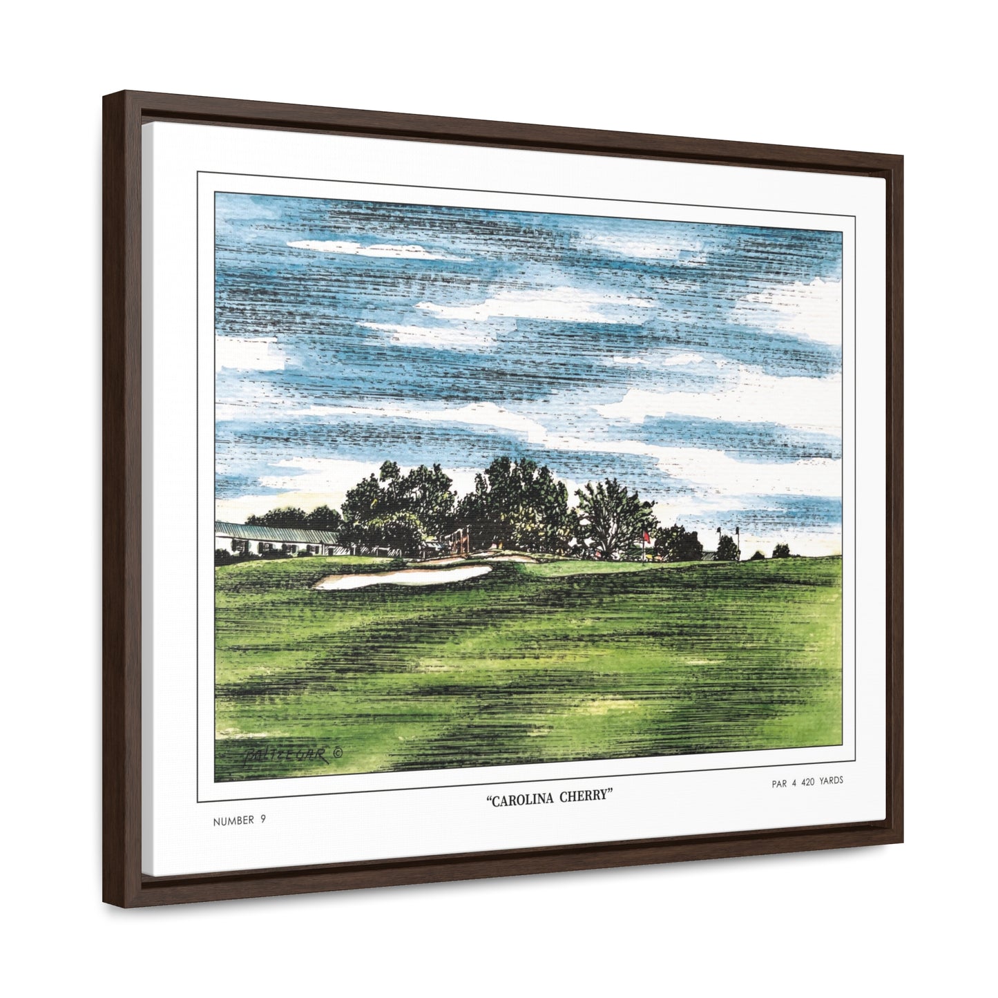 Carolina Cherry Framed Canvas Golf Art