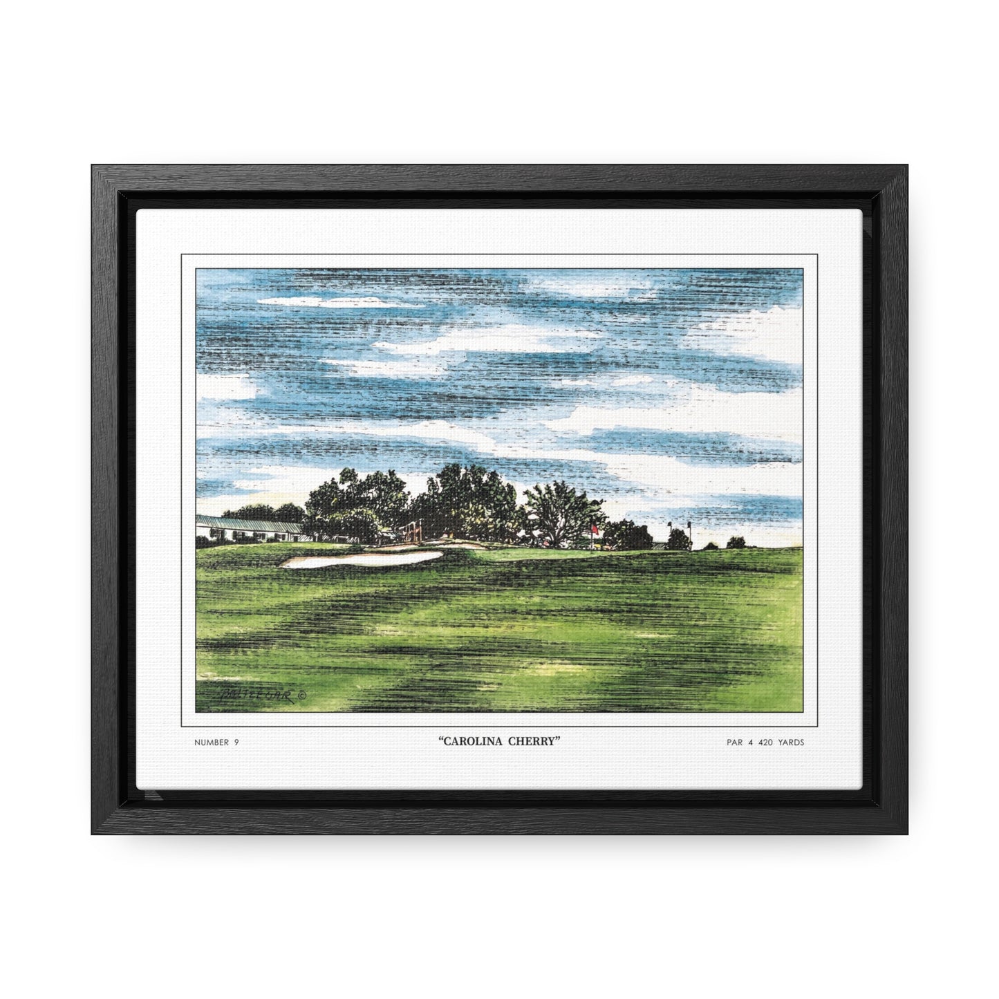 Carolina Cherry Framed Canvas Golf Art