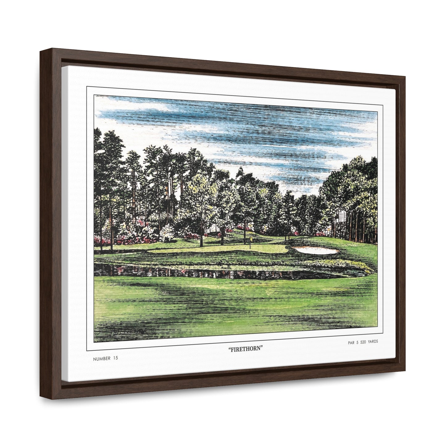 Firethorn Hole 15 Framed Canvas Golf Art