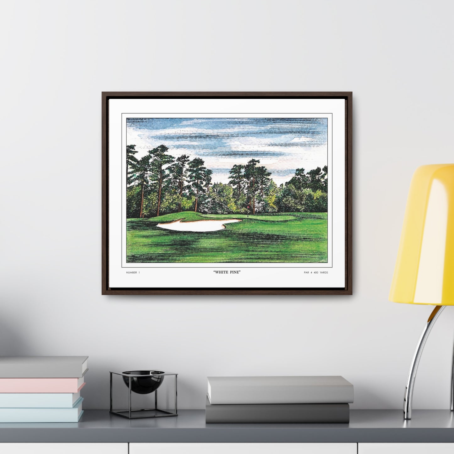 Tea Olive Augusta National Hole 1 Watercolor Painting | Original Masters Golf Art for Wall | Framed Horizontal Stretched Canvas Print