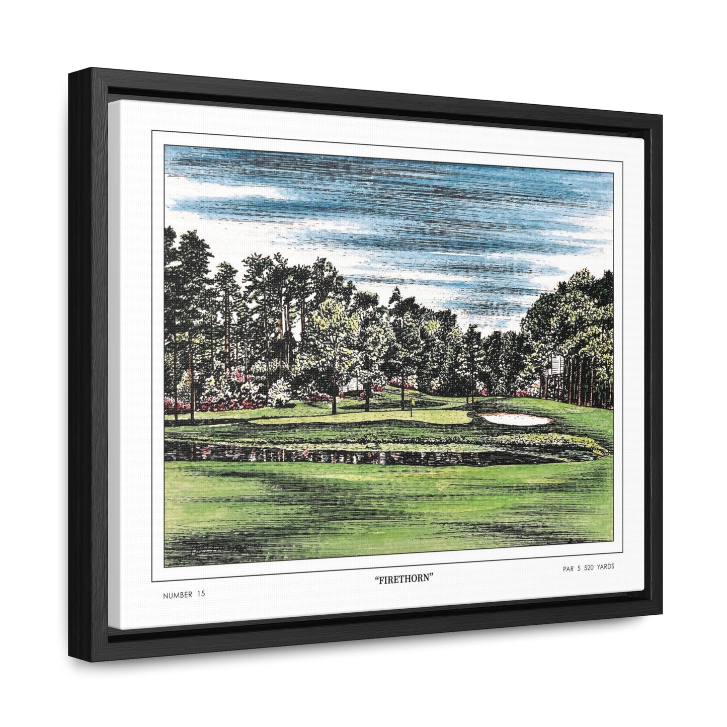 Firethorn Hole 15 Framed Canvas Golf Art