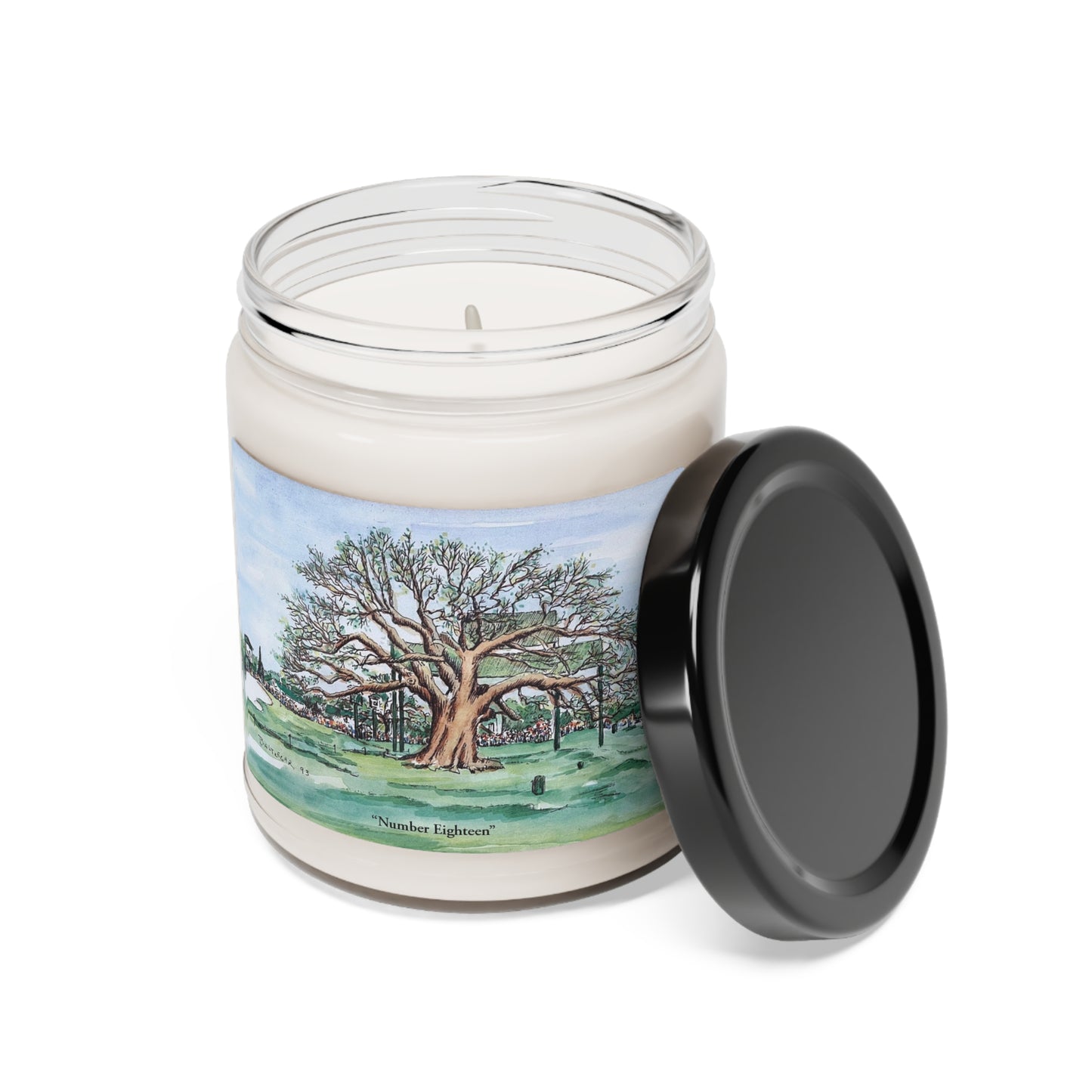 Number 18 at Augusta Scented Candle Featuring Original Golf Art