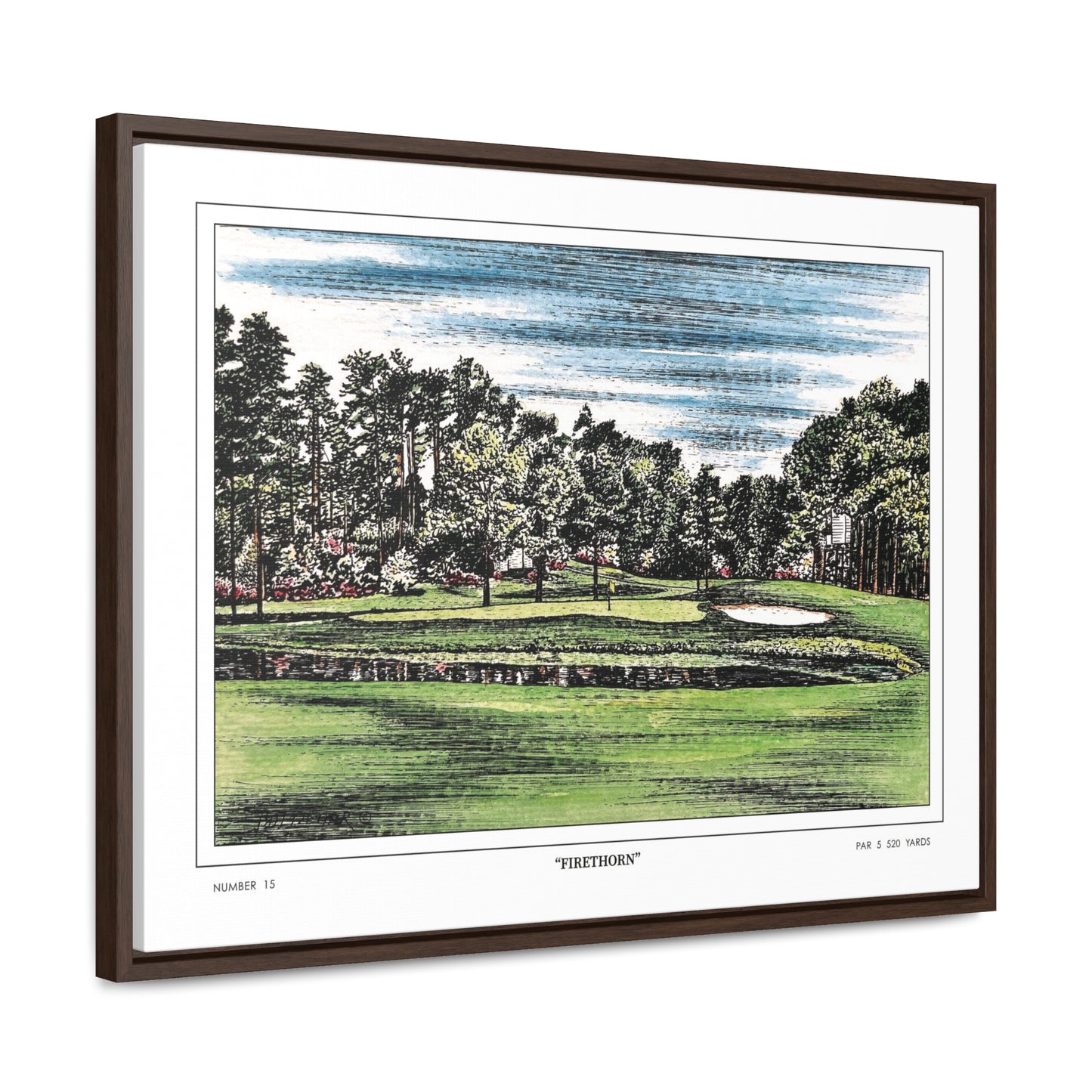 Firethorn Hole 15 Framed Canvas Golf Art