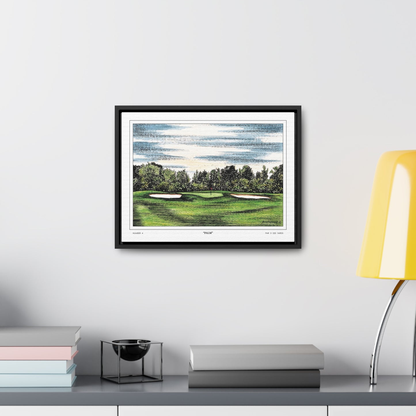 Flowering Crab Apple Watercolor Framed Canvas Golf Art