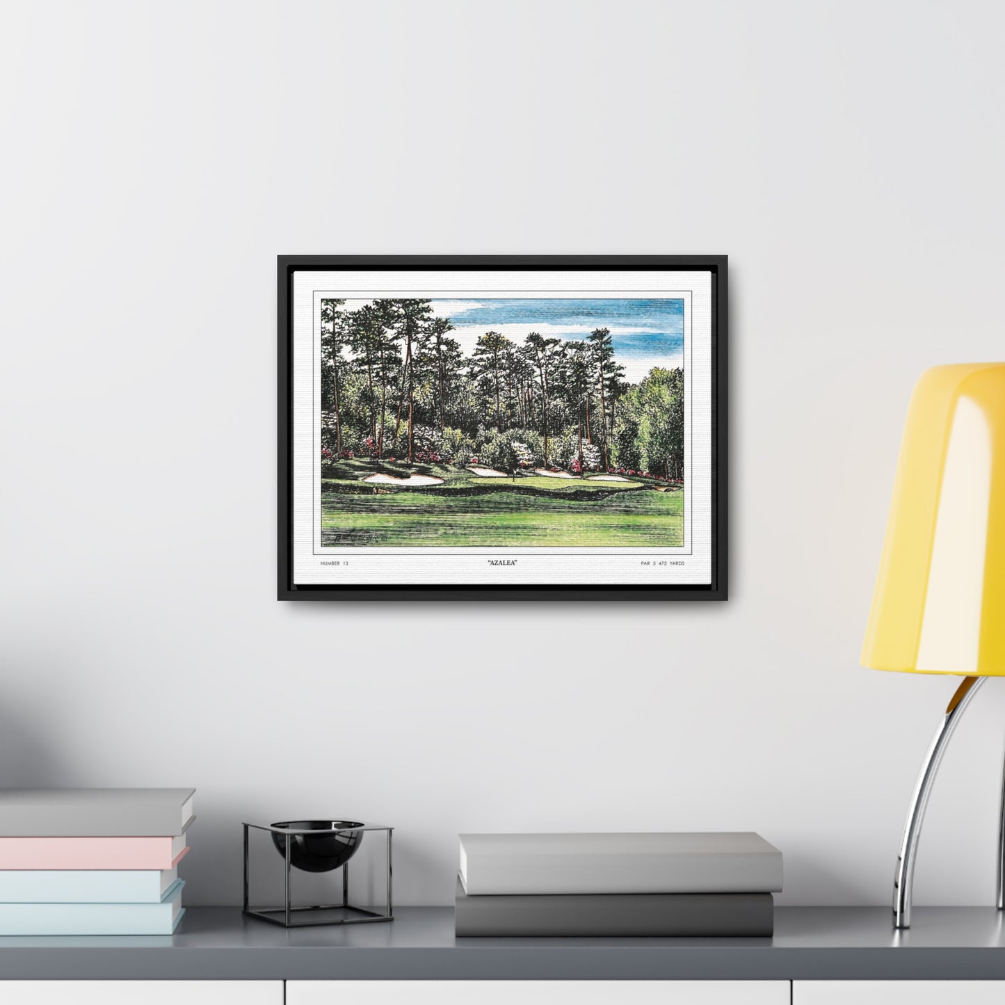 Hole 13 Azalea Framed Canvas Golf Art for Wall