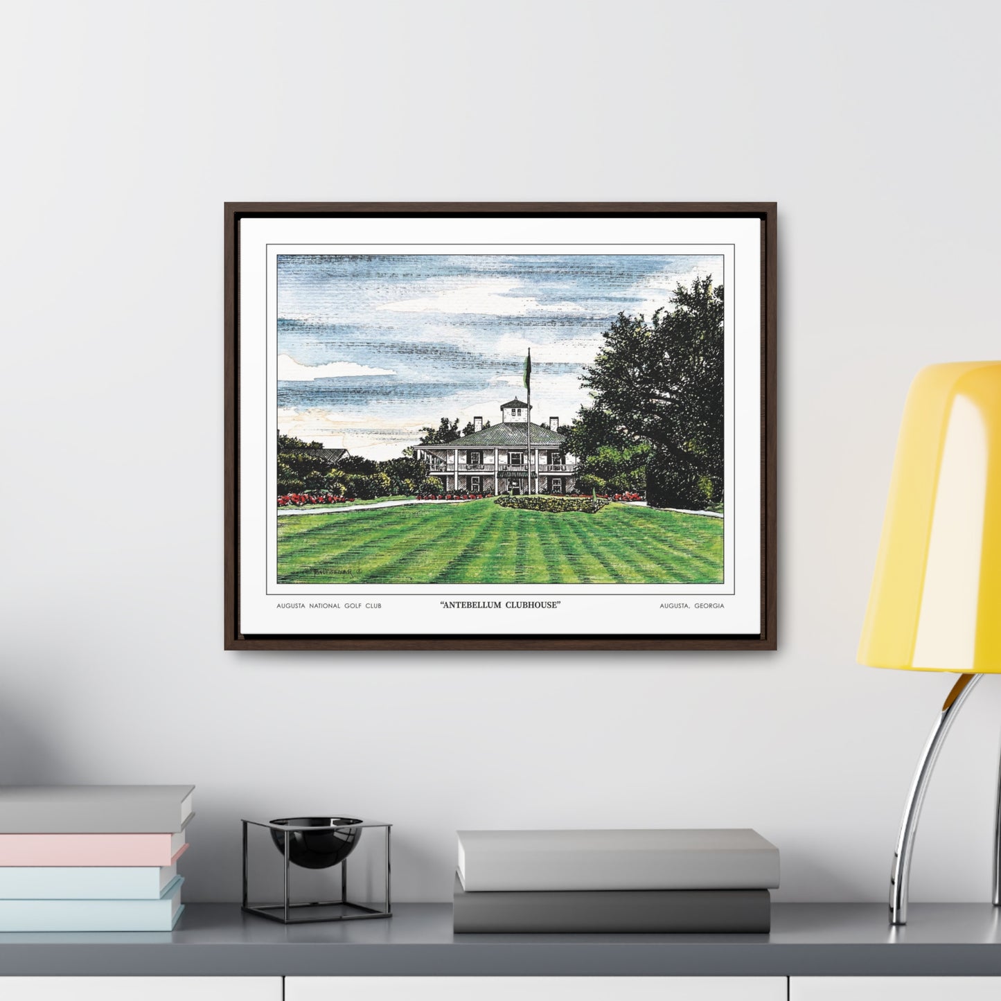 "Antebellum Clubhouse" Framed Canvas Golf Art for Wall