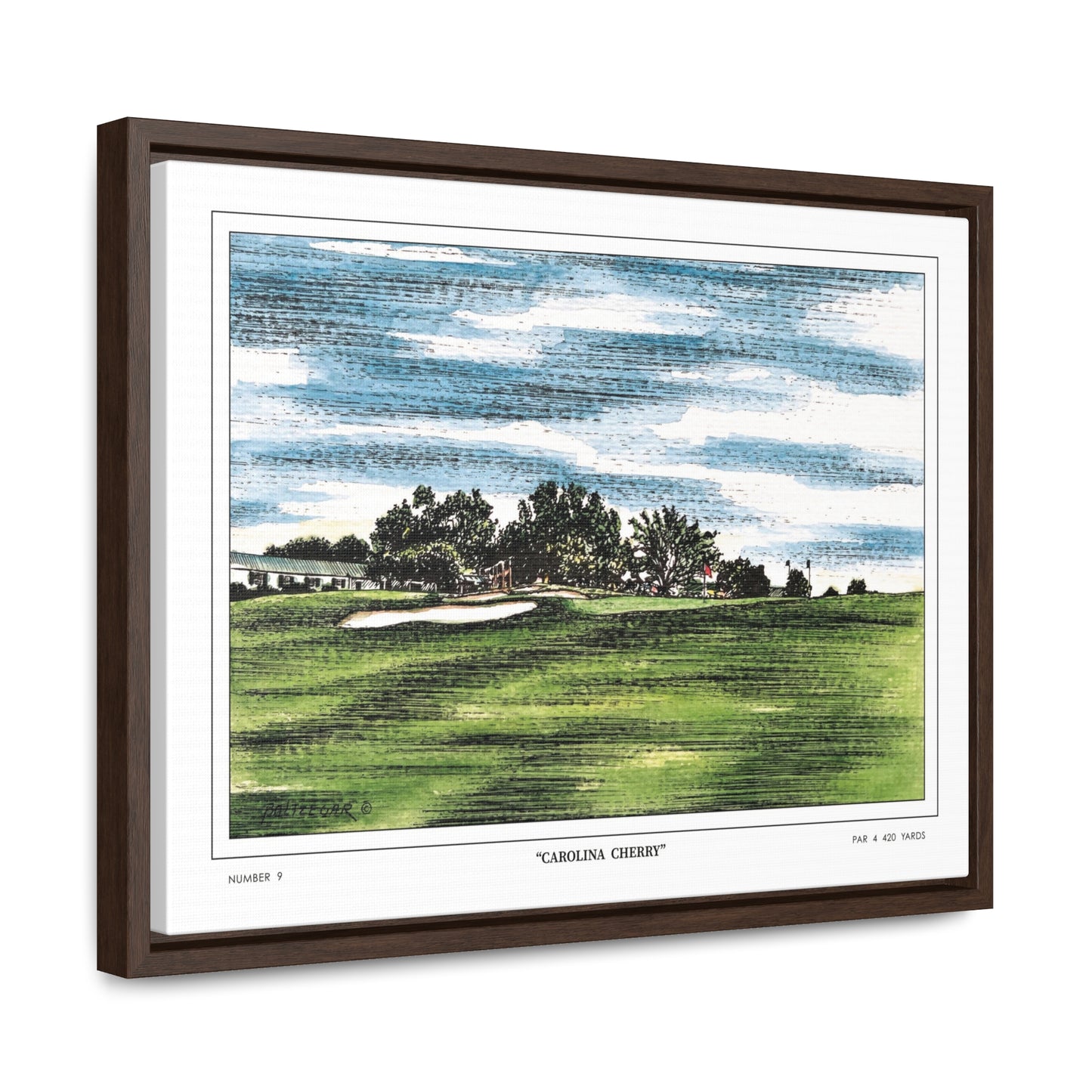 Carolina Cherry Framed Canvas Golf Art