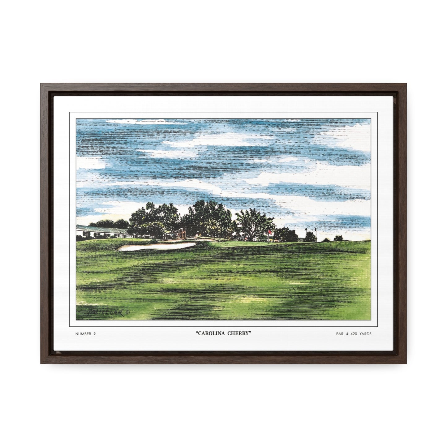 Carolina Cherry Framed Canvas Golf Art