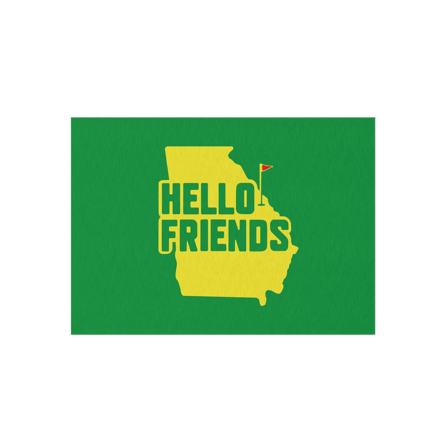 Hello Friends Indoor Outdoor Golf Themed Rug