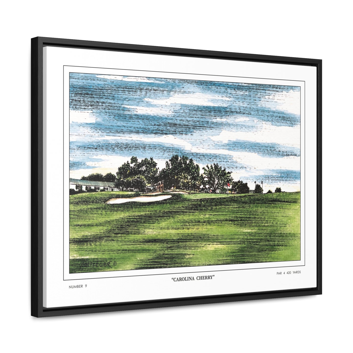 Carolina Cherry Framed Canvas Golf Art