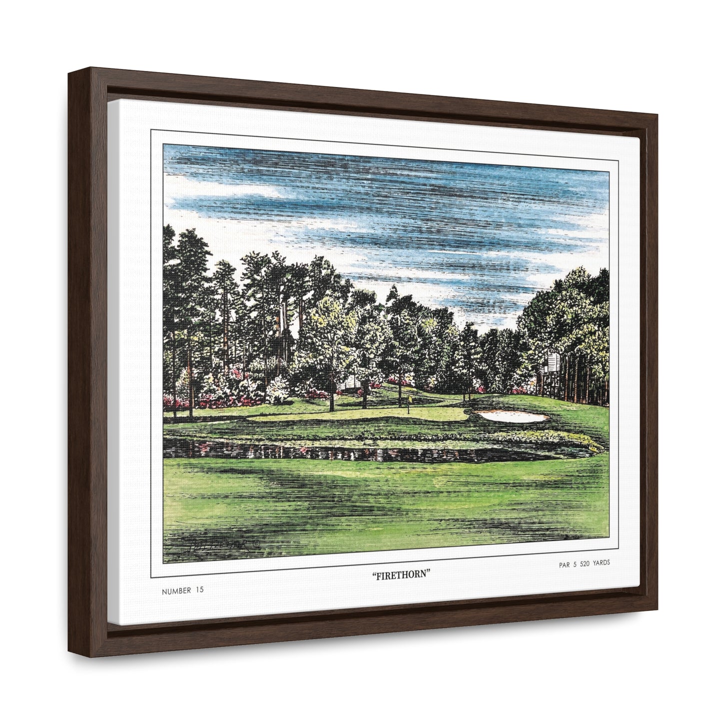 Firethorn Hole 15 Framed Canvas Golf Art