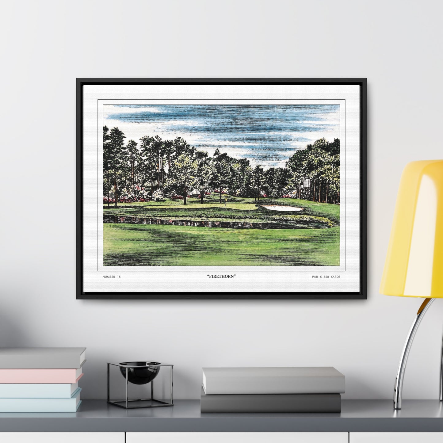 Firethorn Hole 15 Framed Canvas Golf Art