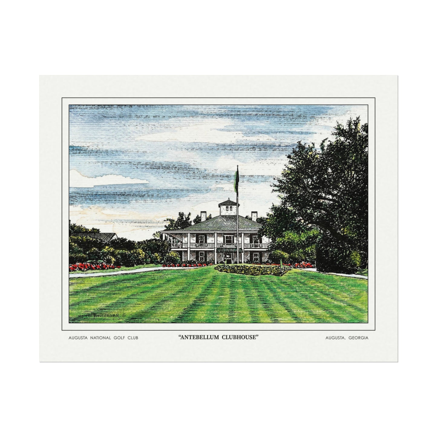 "Antebellum Clubhouse" Golf Wall Art Poster