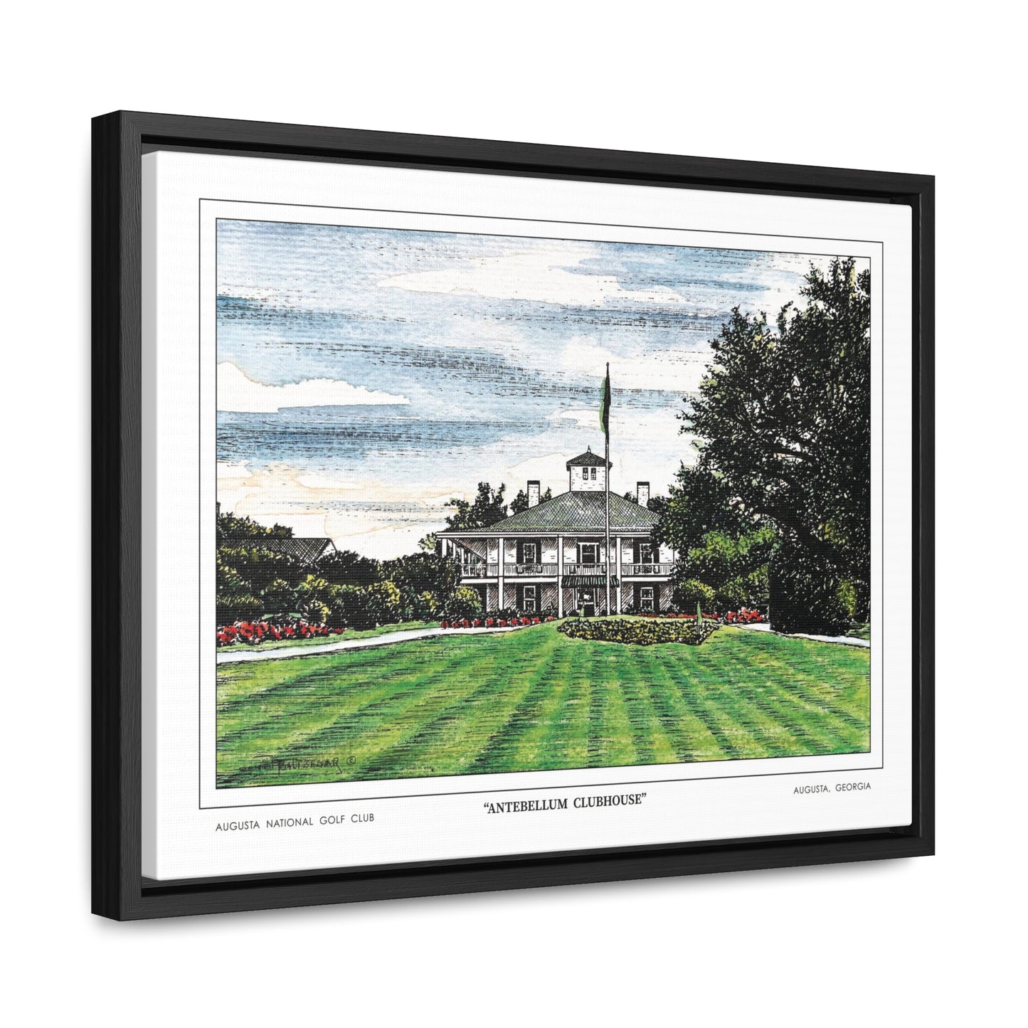 "Antebellum Clubhouse" Framed Canvas Golf Art for Wall