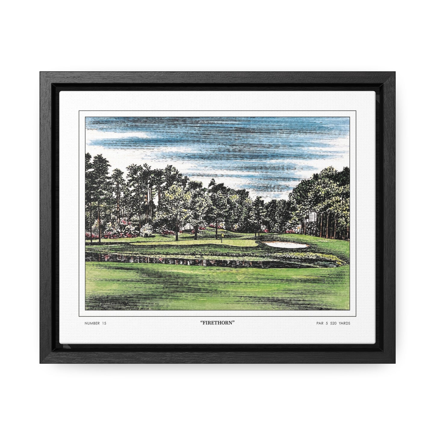 Firethorn Hole 15 Framed Canvas Golf Art