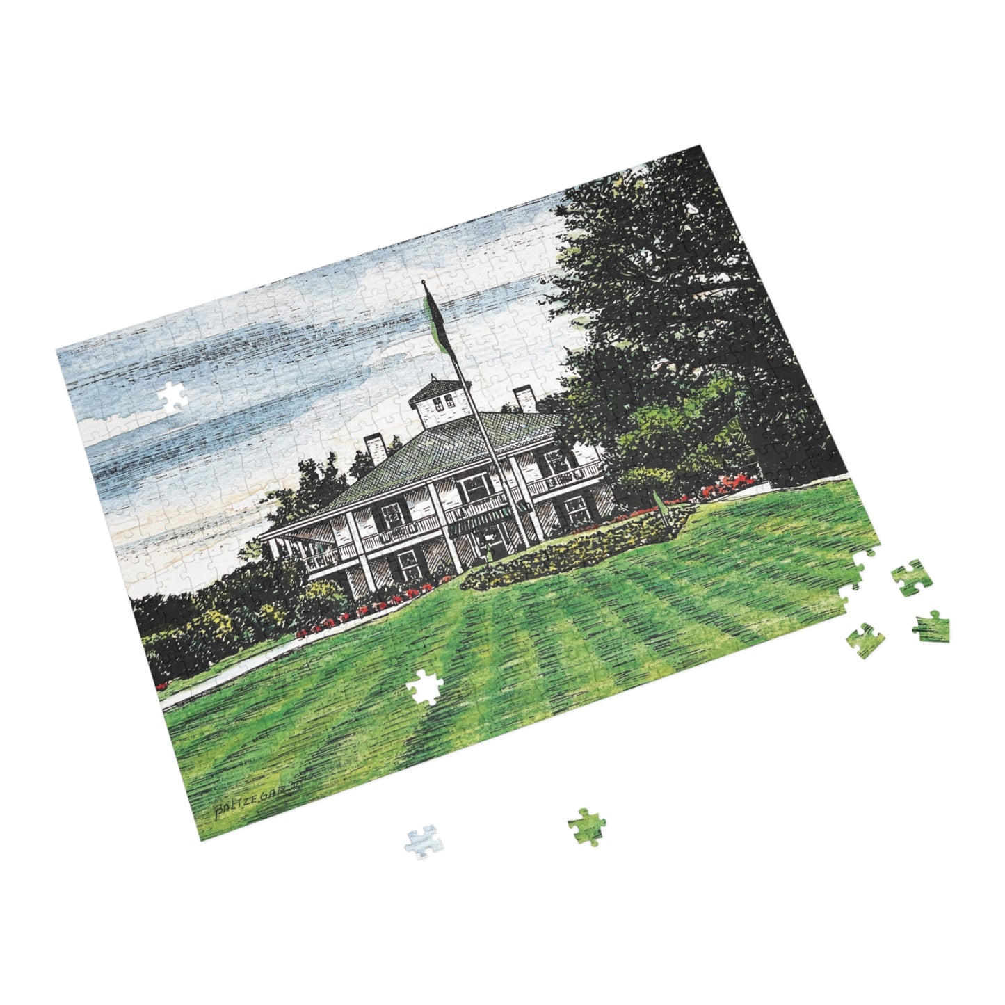 Antebellum Clubhouse Golf Themed Jigsaw Puzzle