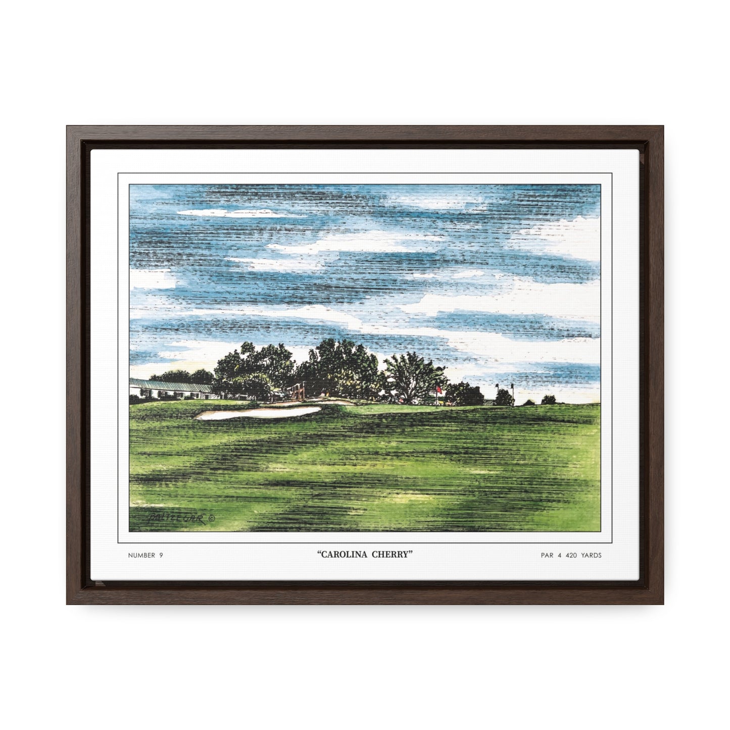 Carolina Cherry Framed Canvas Golf Art