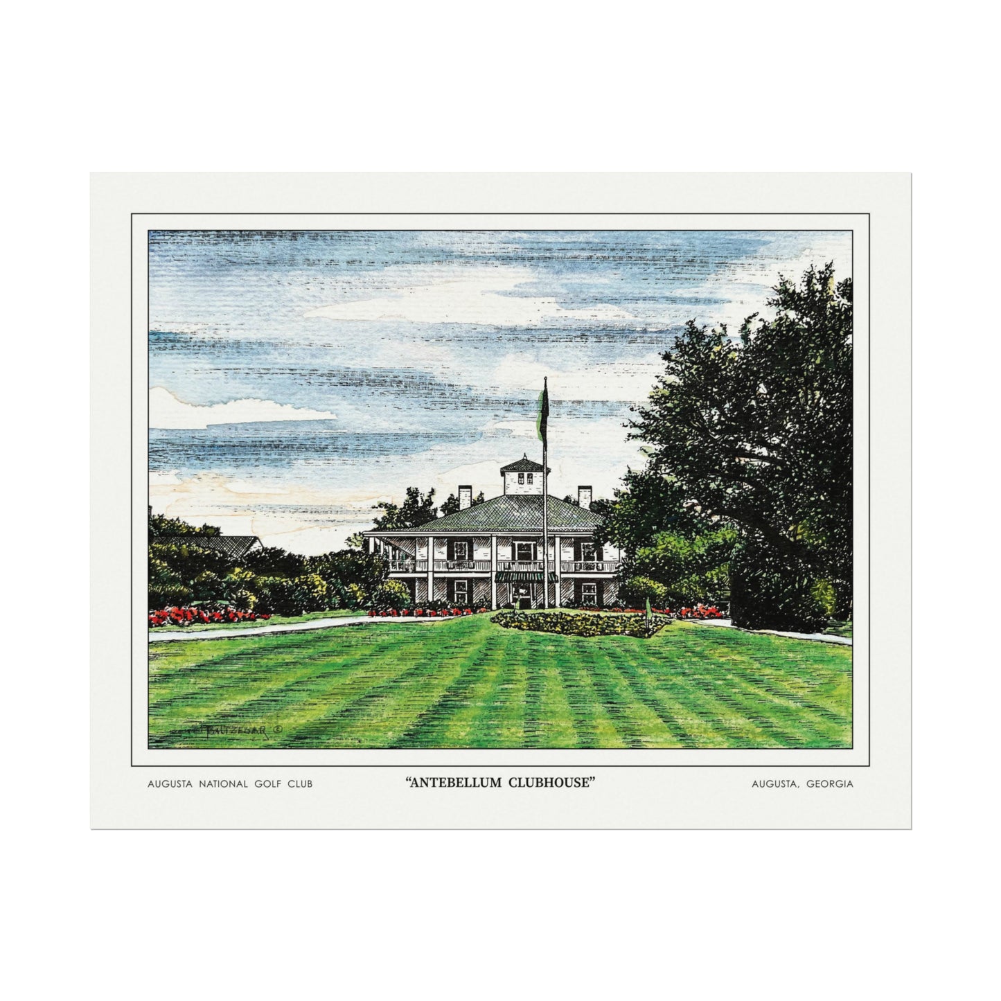 "Antebellum Clubhouse" Golf Wall Art Poster