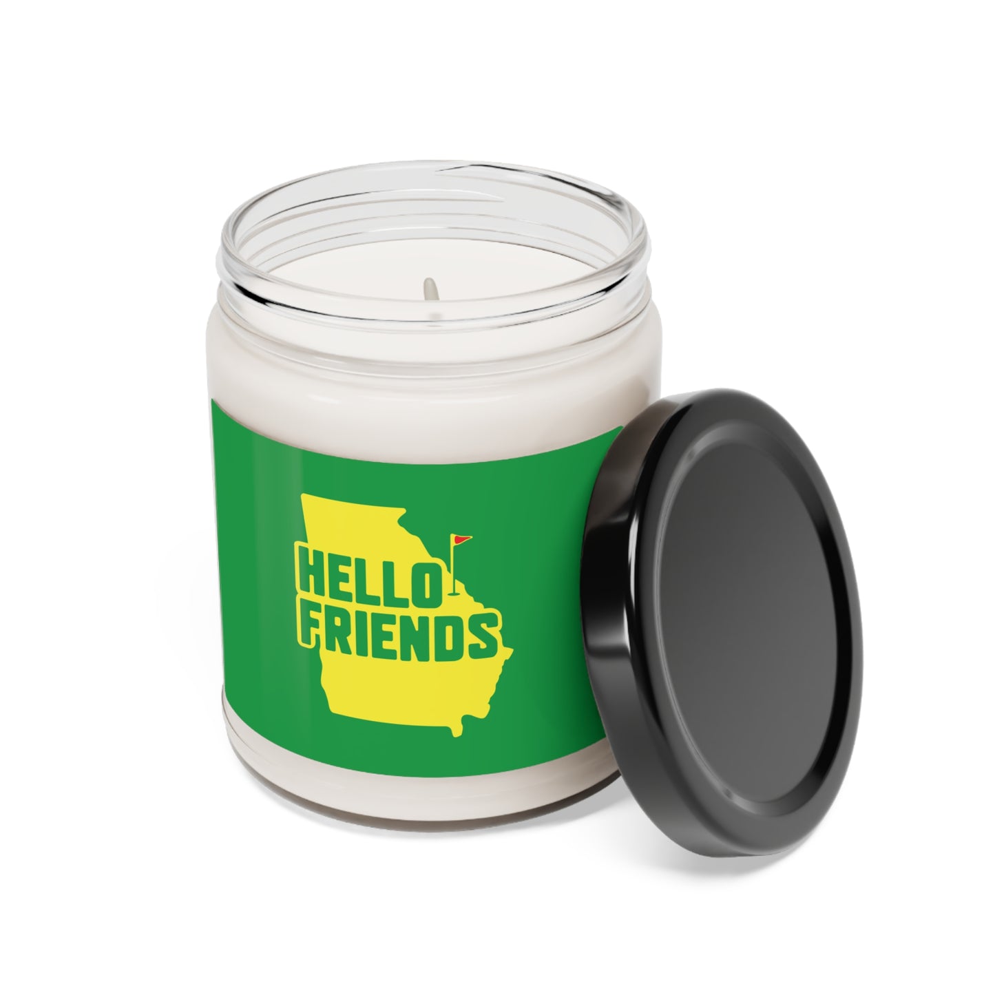 Hello Friends Golf Themed Scented Candle Featuring Original Golf Art