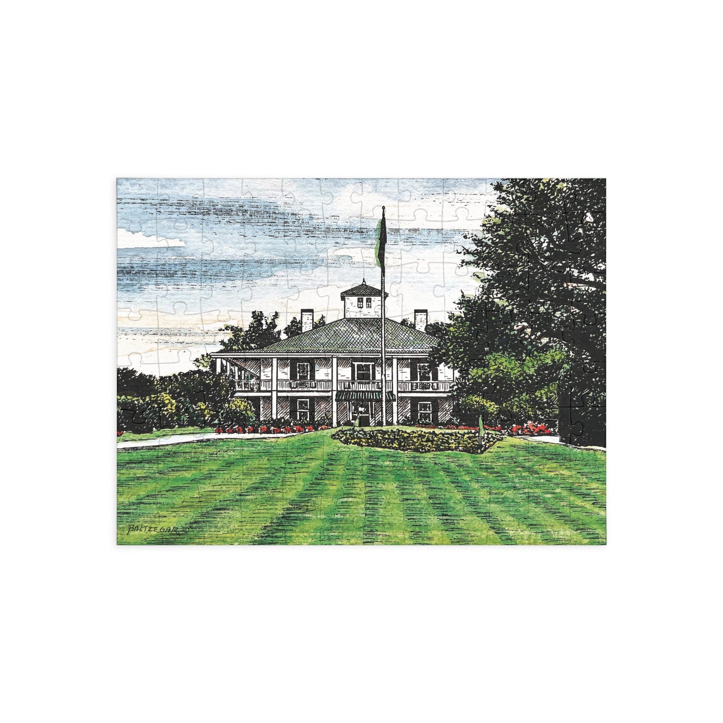 Antebellum Clubhouse Golf Themed Jigsaw Puzzle