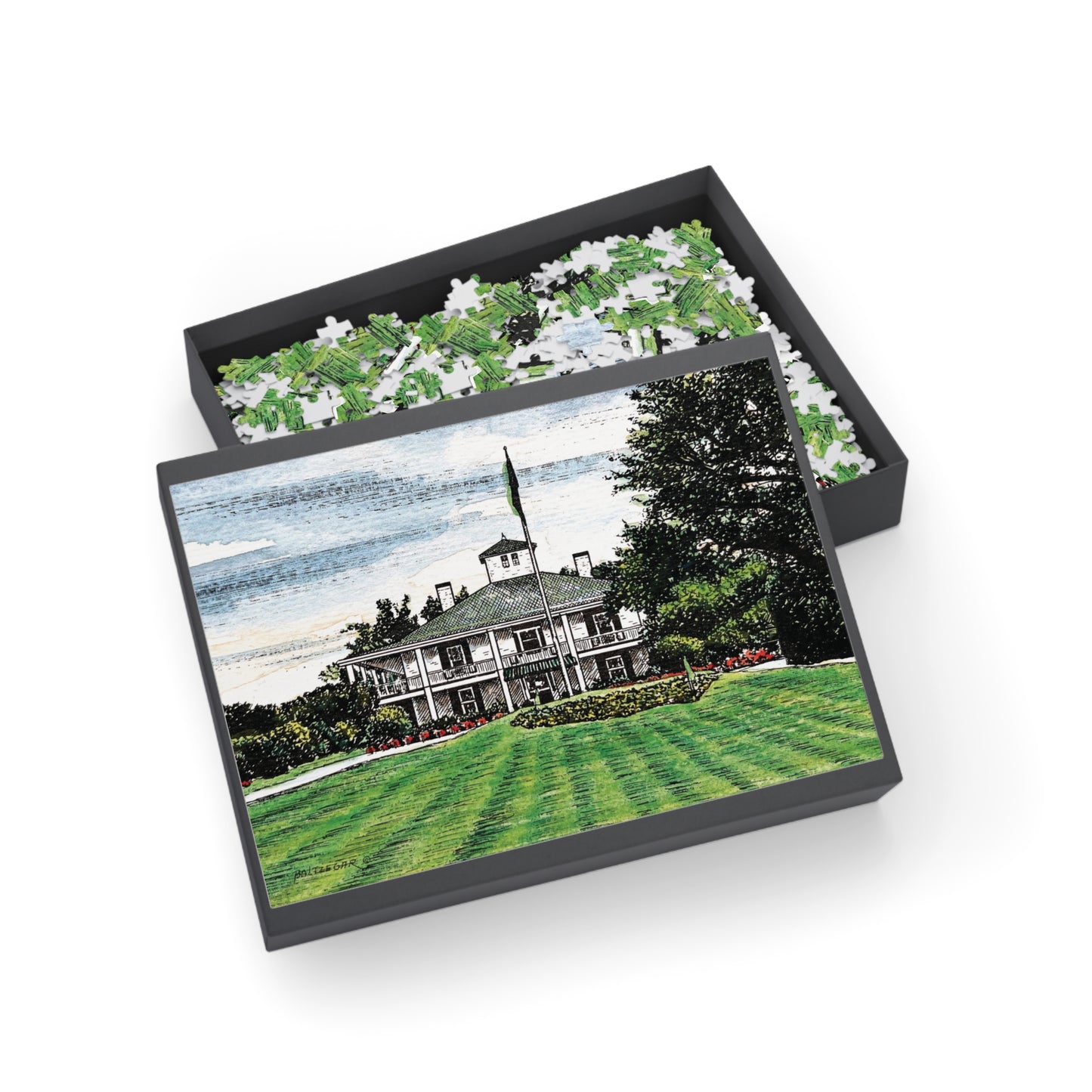 Antebellum Clubhouse Golf Themed Jigsaw Puzzle