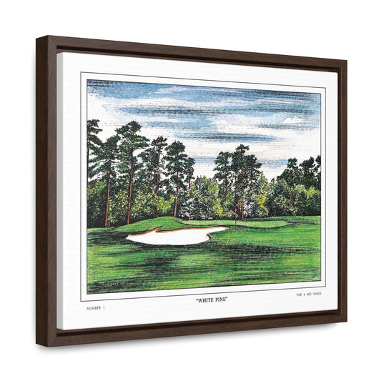 Tea Olive Augusta National Hole 1 Watercolor Painting | Original Masters Golf Art for Wall | Framed Horizontal Stretched Canvas Print