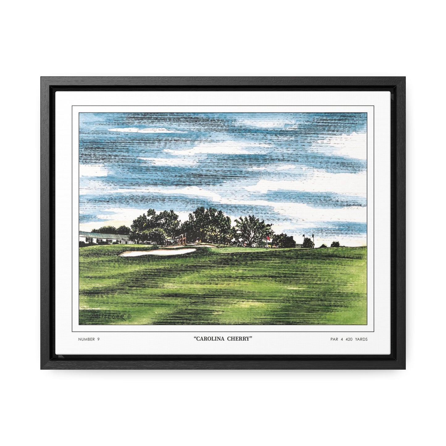 Carolina Cherry Framed Canvas Golf Art