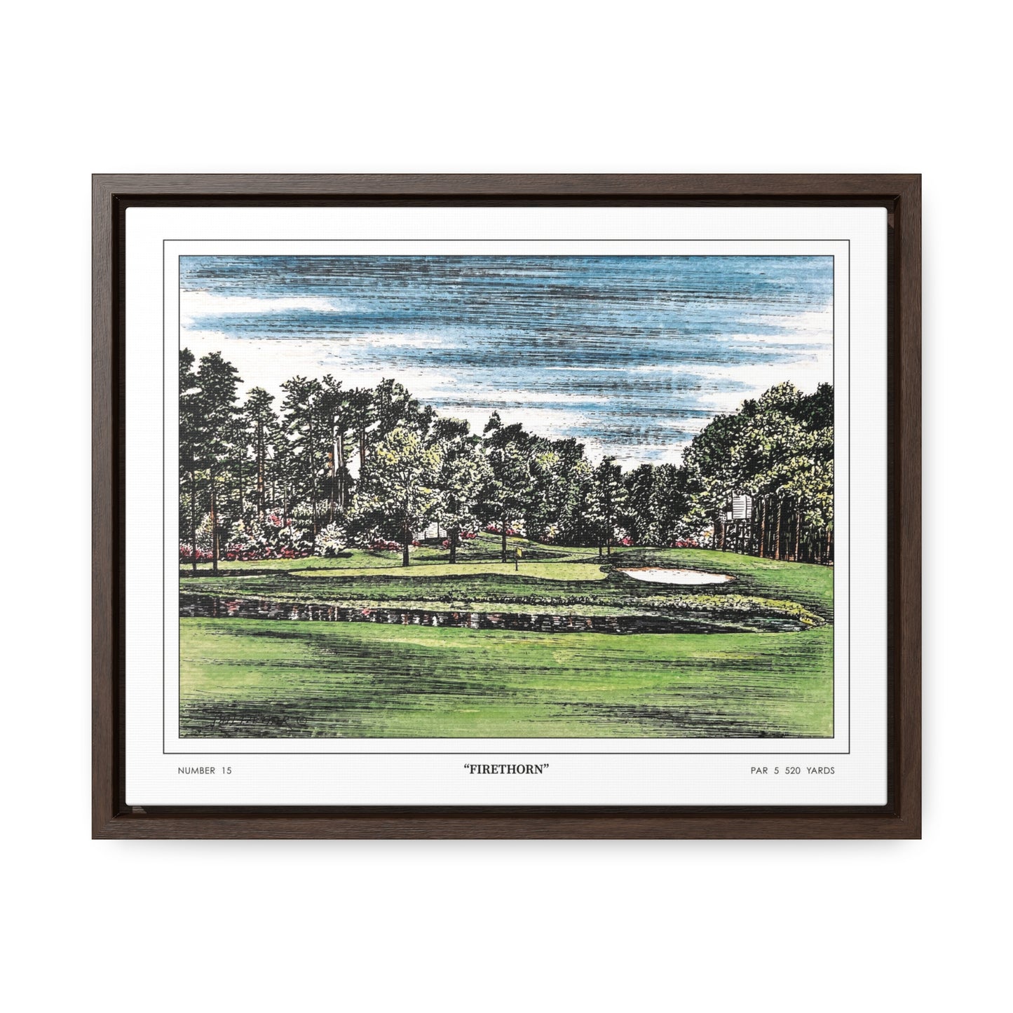 Firethorn Hole 15 Framed Canvas Golf Art