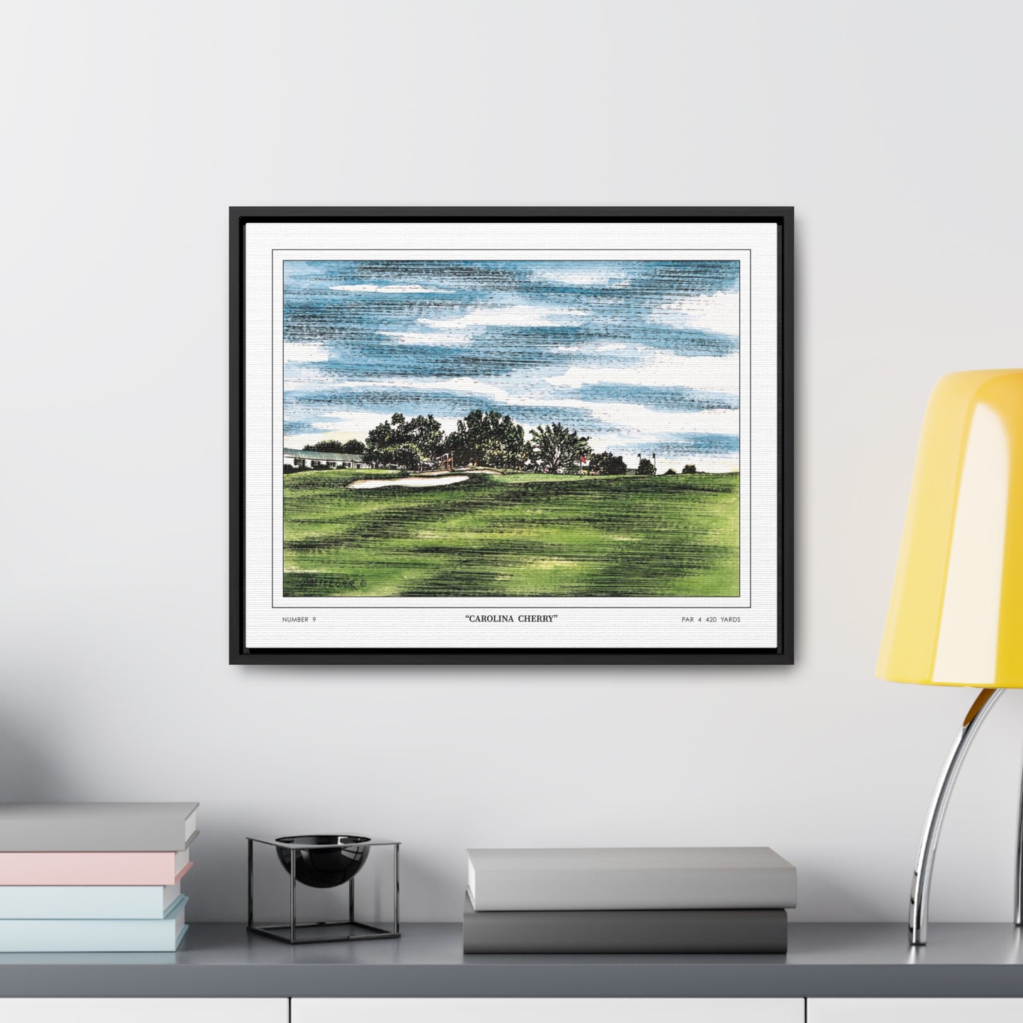 Carolina Cherry Framed Canvas Golf Art