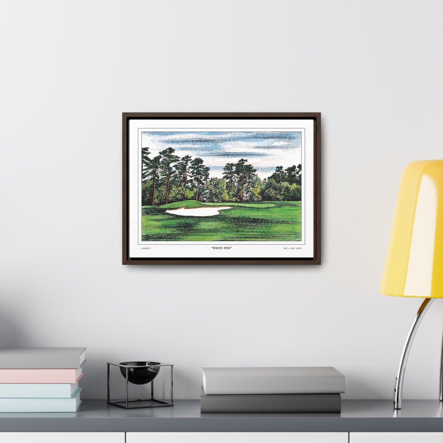 Tea Olive Augusta National Hole 1 Watercolor Painting | Original Masters Golf Art for Wall | Framed Horizontal Stretched Canvas Print