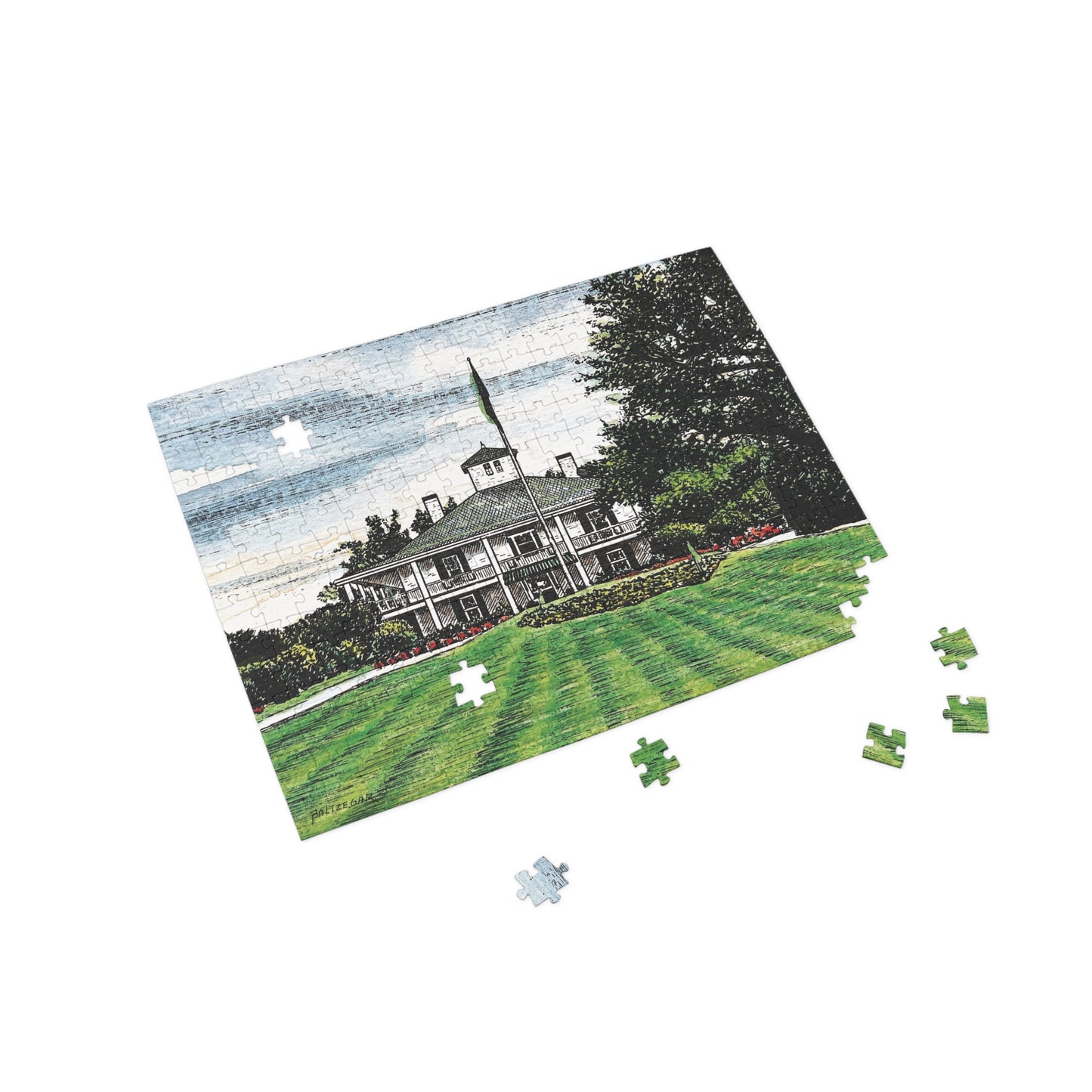 Antebellum Clubhouse Golf Themed Jigsaw Puzzle