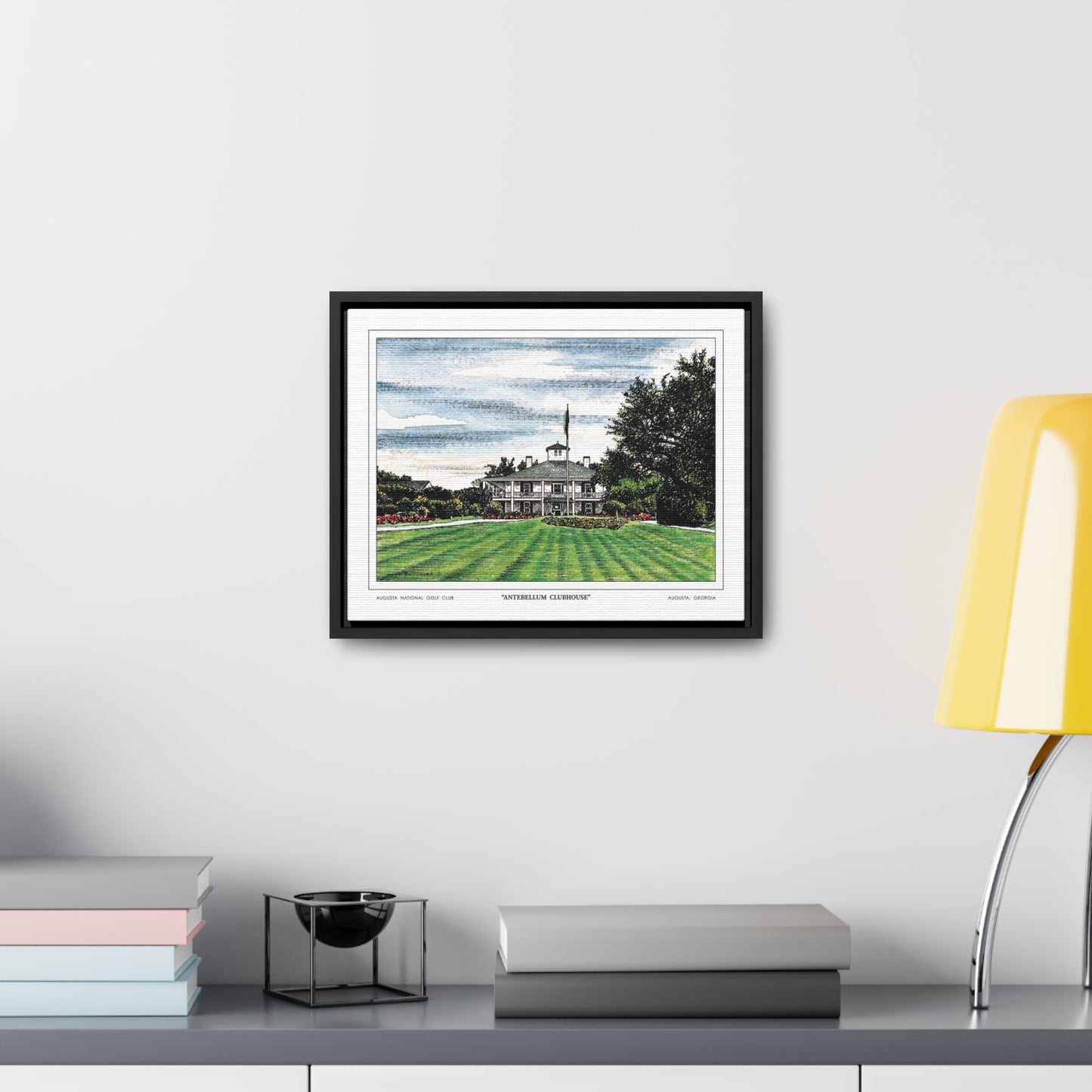 "Antebellum Clubhouse" Framed Canvas Golf Art for Wall