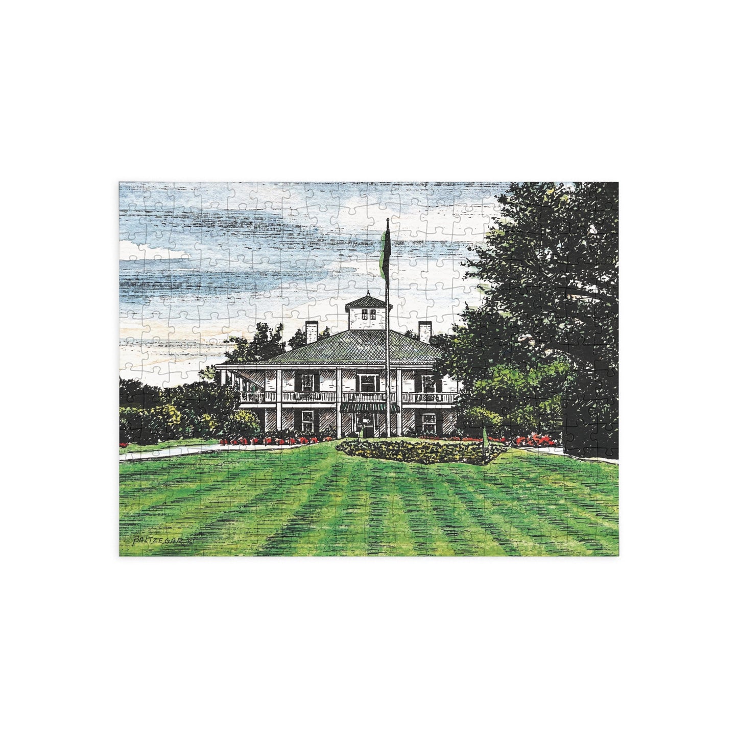 Antebellum Clubhouse Golf Themed Jigsaw Puzzle