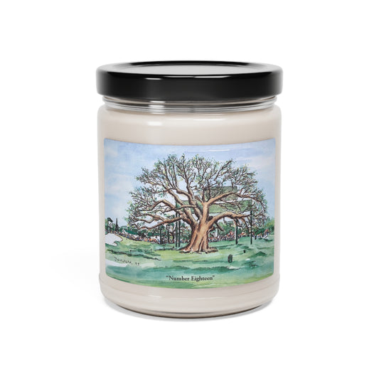 Number 18 at Augusta Scented Candle Featuring Original Golf Art