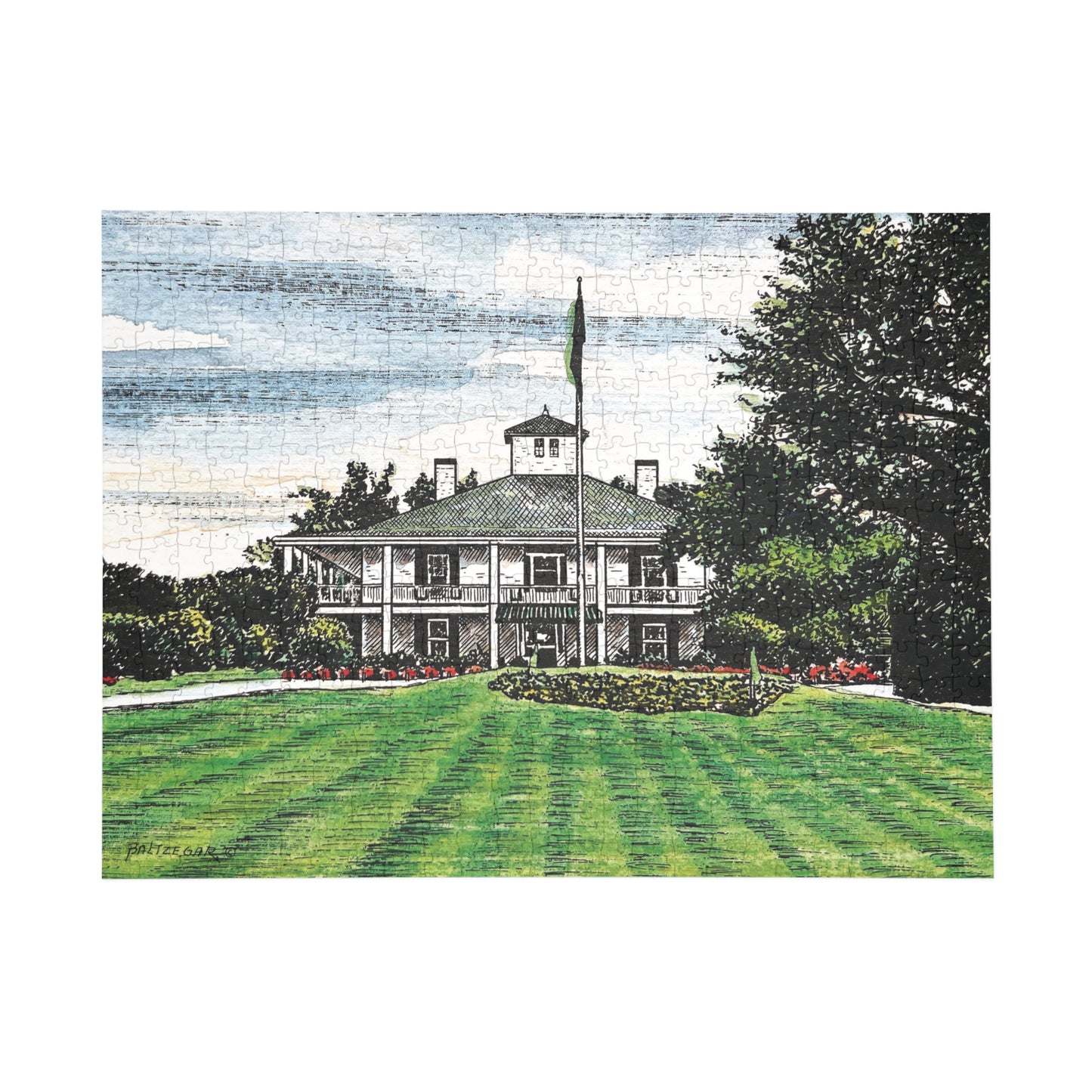 Antebellum Clubhouse Golf Themed Jigsaw Puzzle