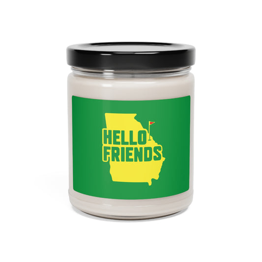 Hello Friends Golf Themed Scented Candle Featuring Original Golf Art