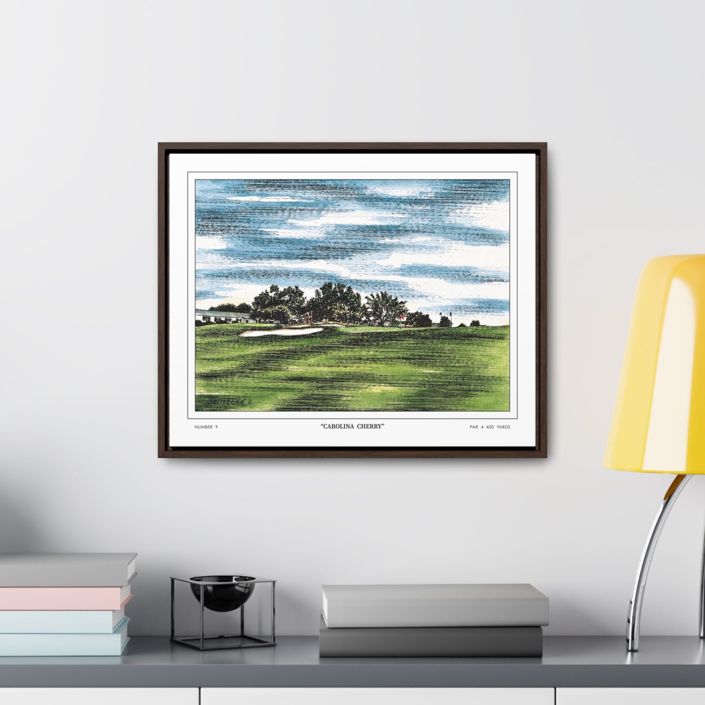 Carolina Cherry Framed Canvas Golf Art