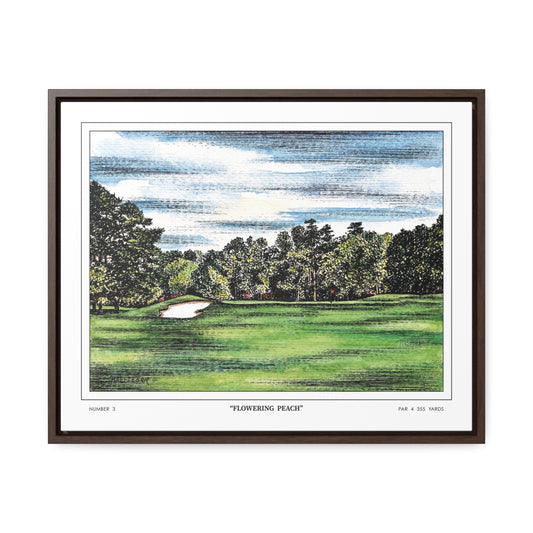 Flowering Peach Hole 3 Watercolor Painting Original Golf Art