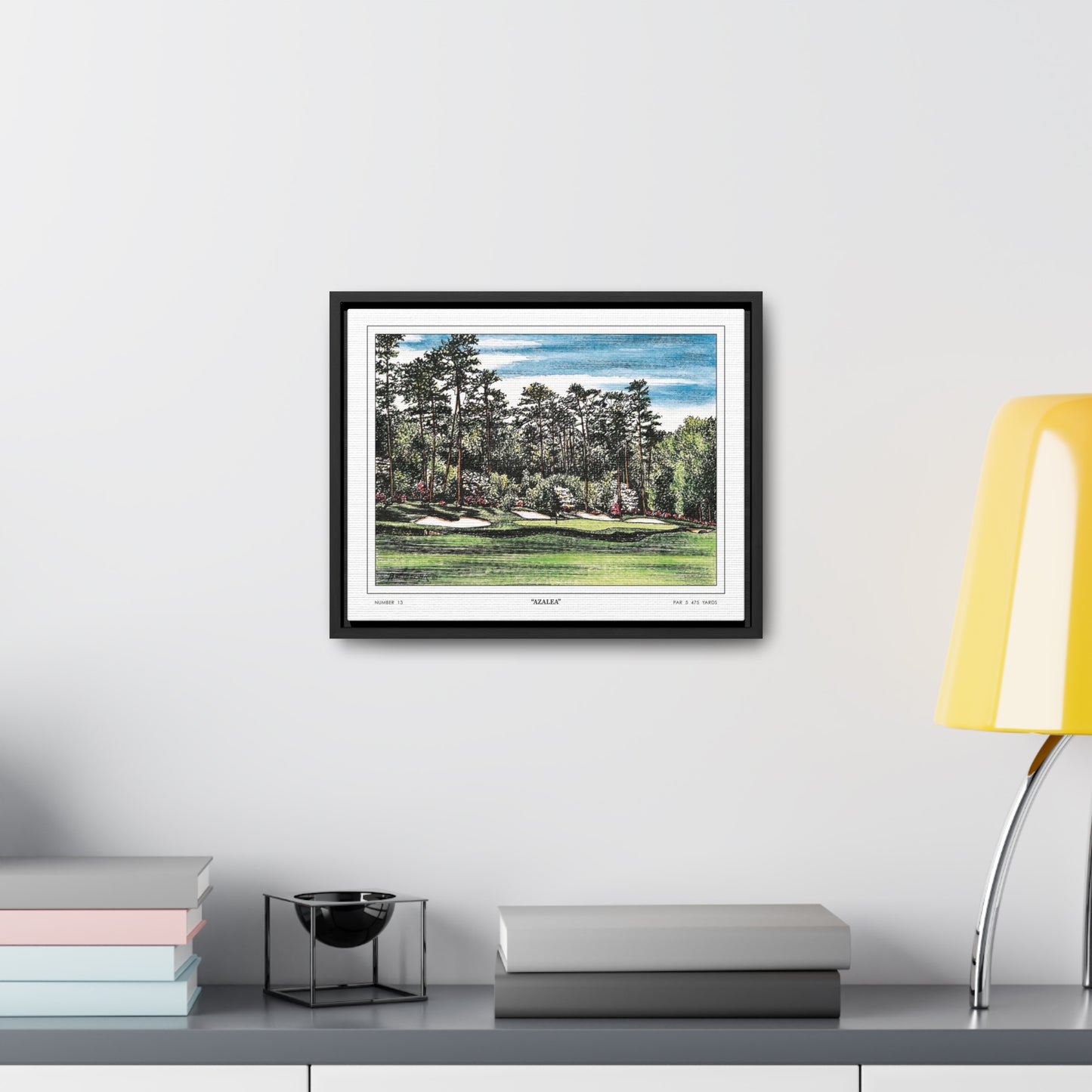 Hole 13 Azalea Framed Canvas Golf Art for Wall