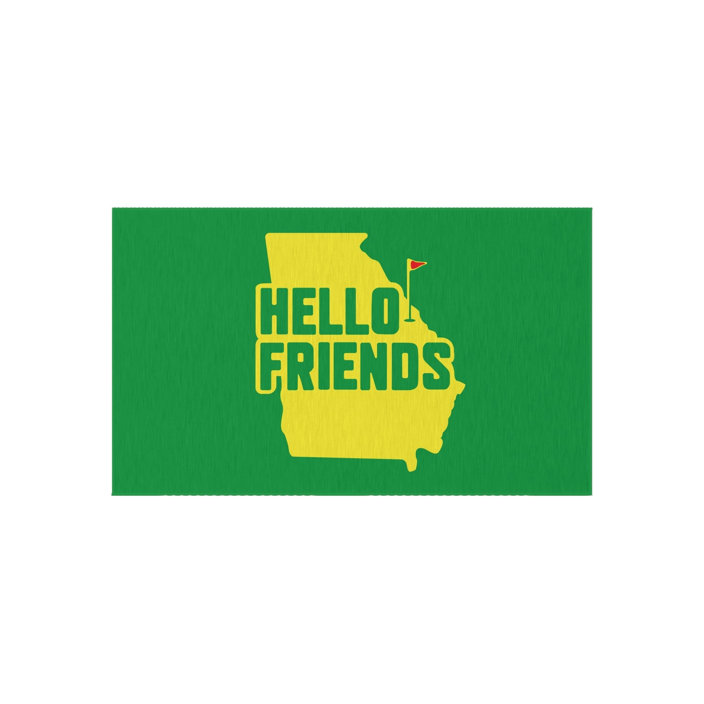 Hello Friends Indoor Outdoor Golf Themed Rug