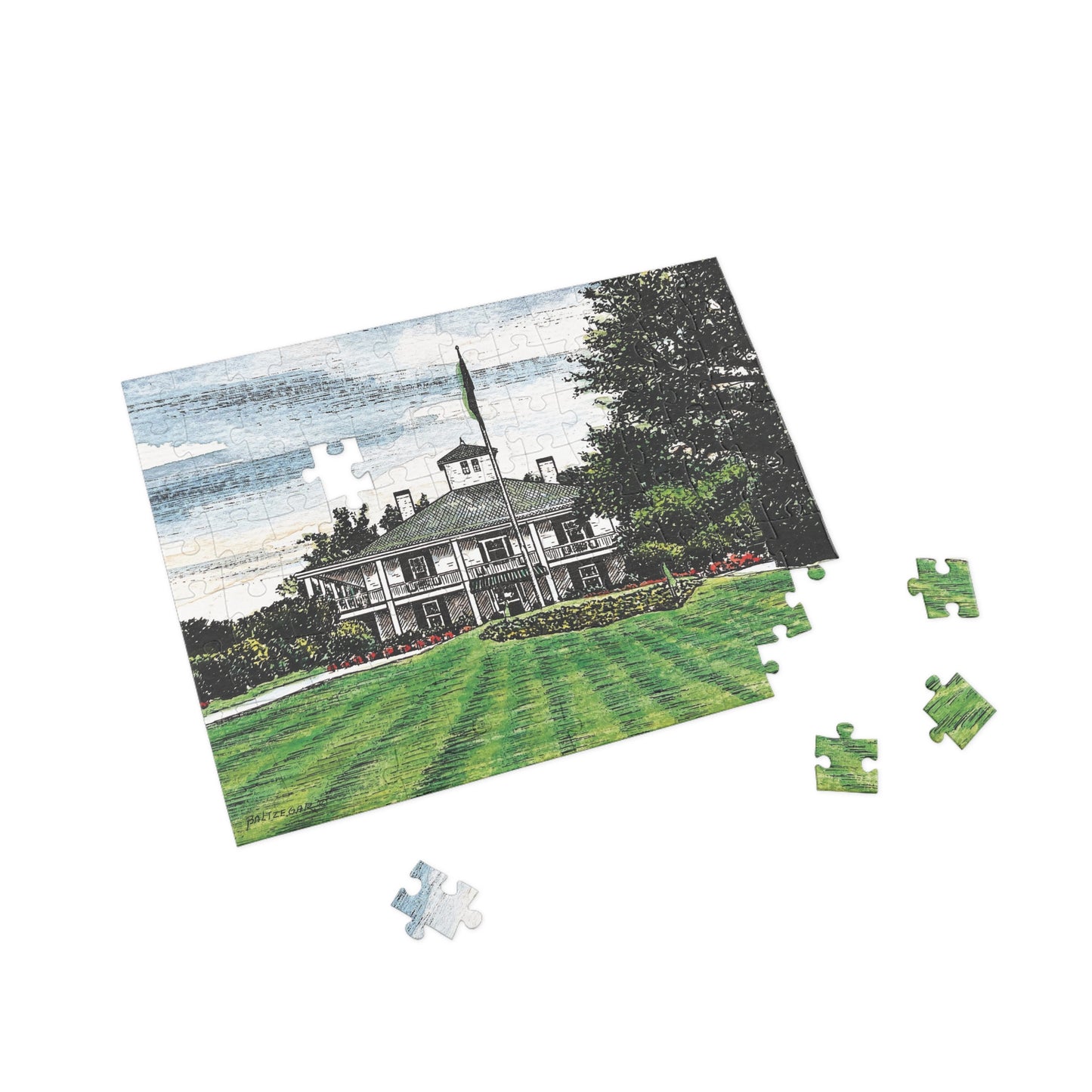 Antebellum Clubhouse Golf Themed Jigsaw Puzzle