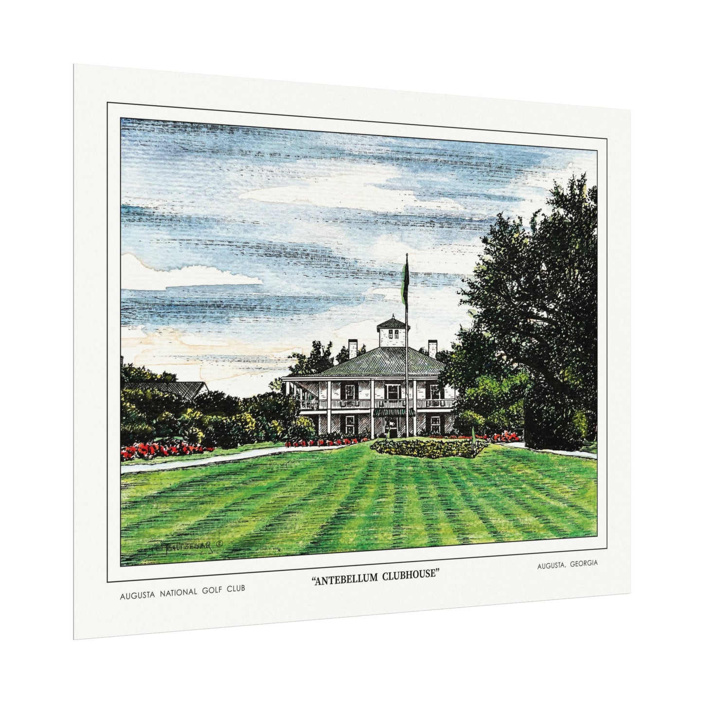 "Antebellum Clubhouse" Golf Wall Art Poster