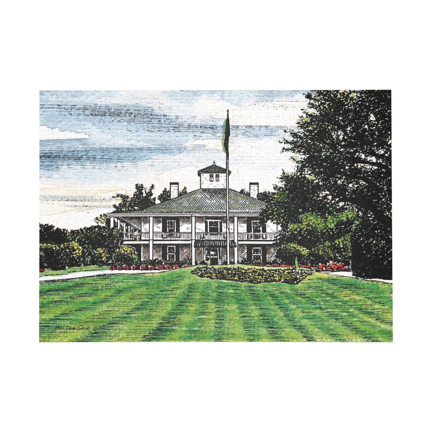 Antebellum Clubhouse Golf Themed Jigsaw Puzzle