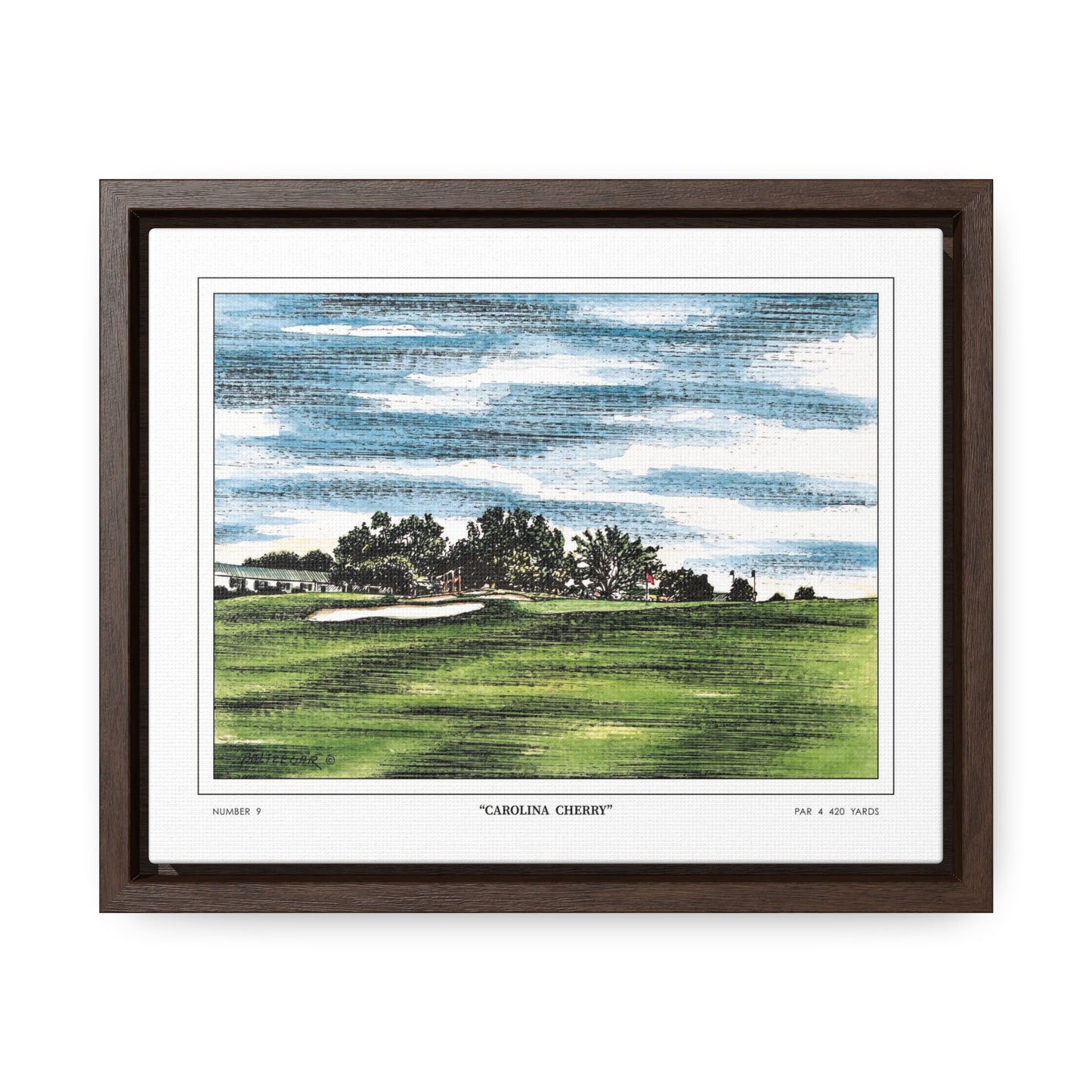 Carolina Cherry Framed Canvas Golf Art