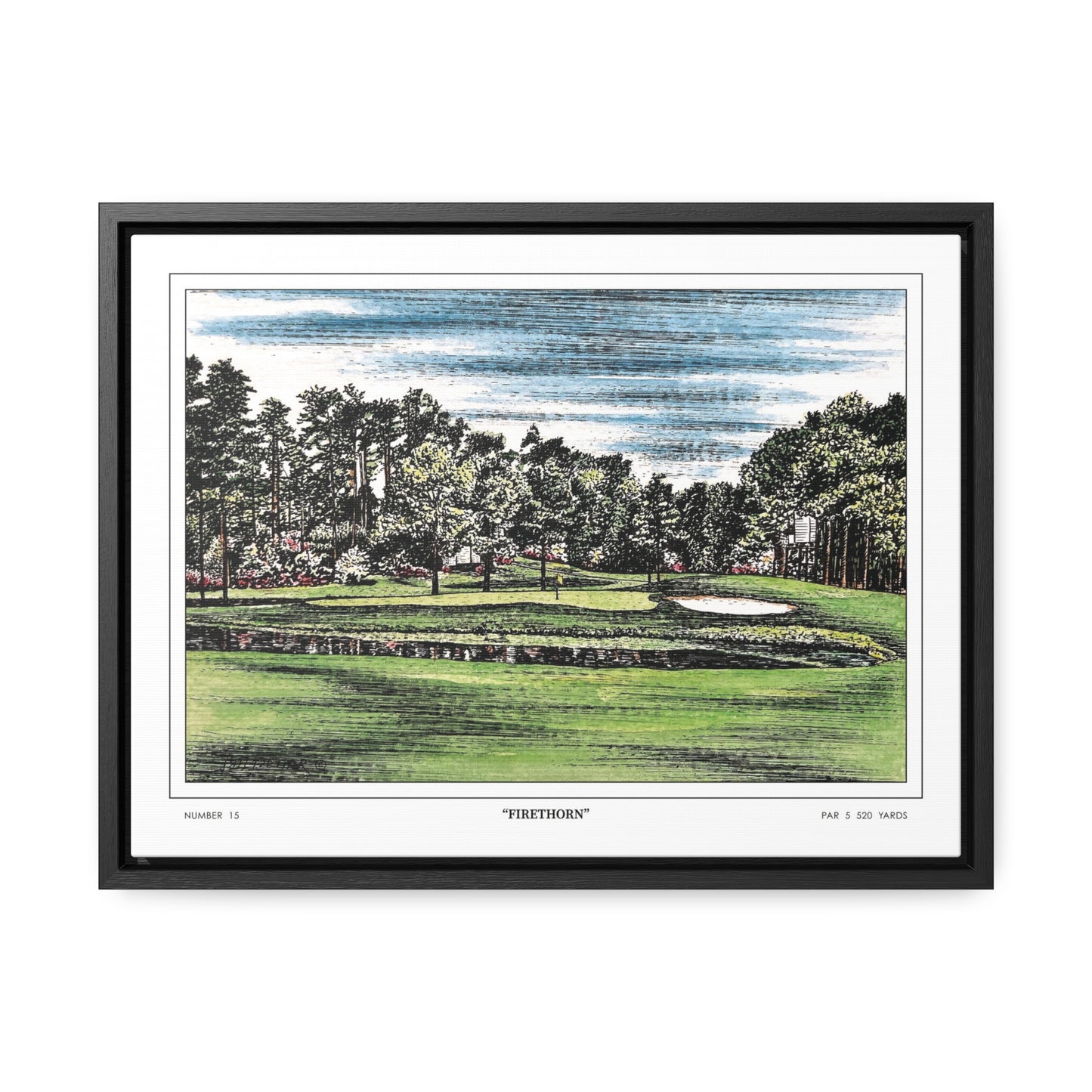 Firethorn Hole 15 Framed Canvas Golf Art