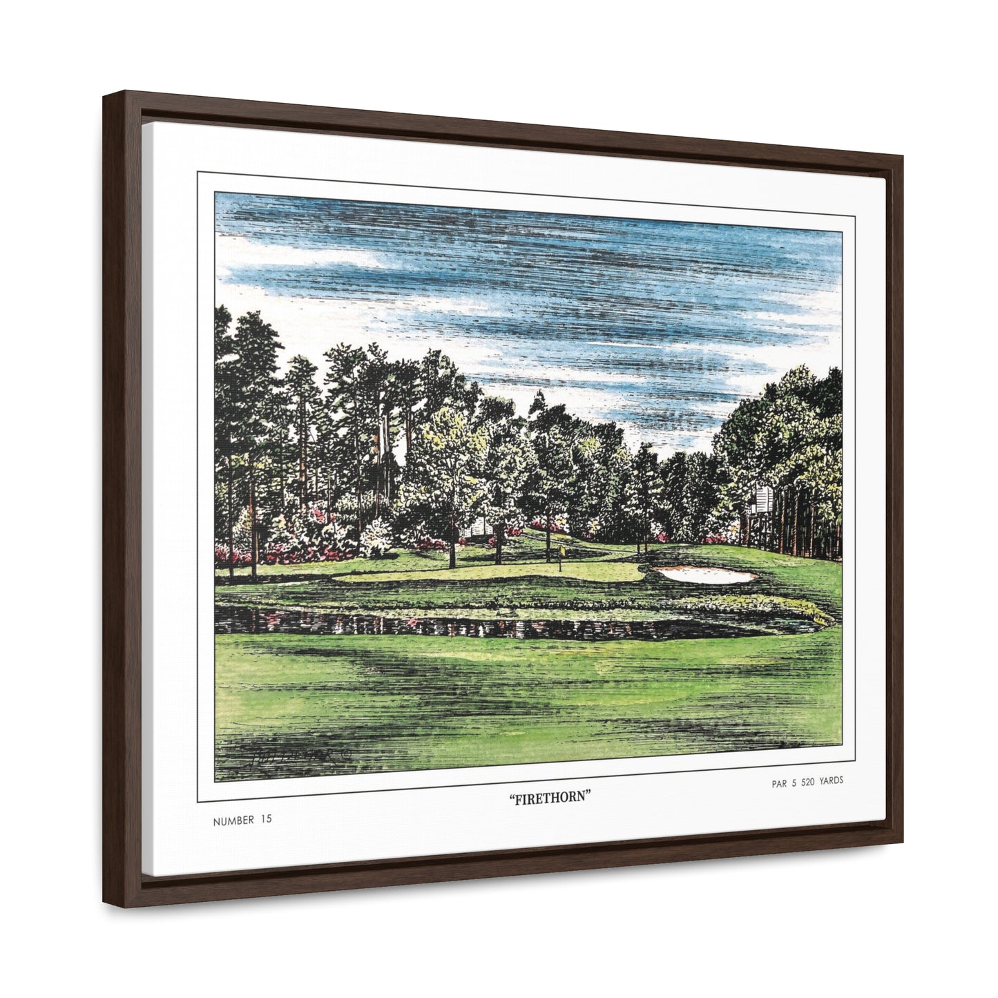 Firethorn Hole 15 Framed Canvas Golf Art