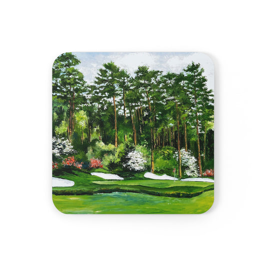 "The View To Azalea's 13th Green" Wooden Golf Themed Coasters