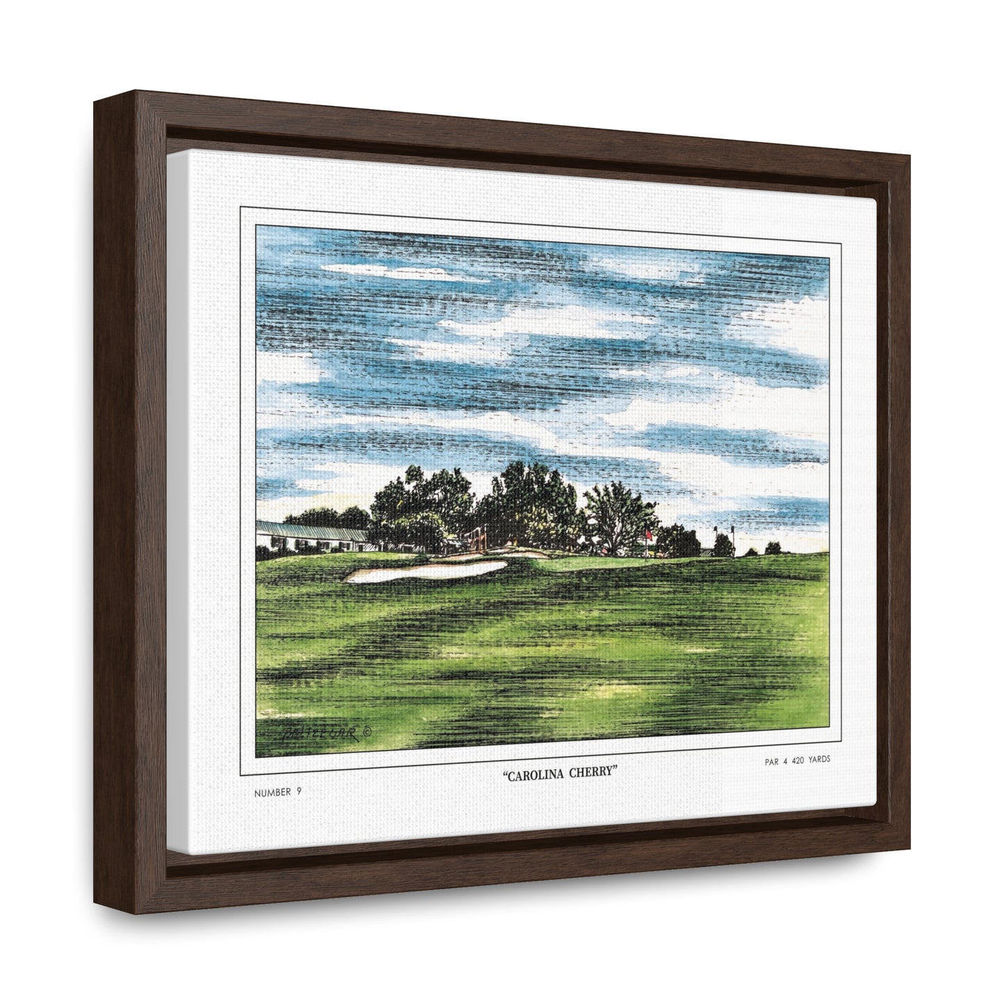 Carolina Cherry Framed Canvas Golf Art